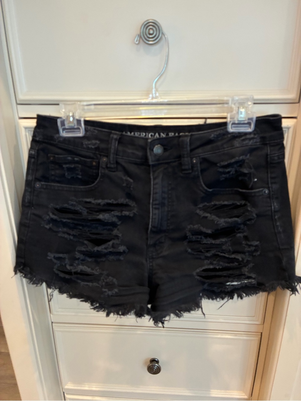 American Eagle Outfitters Black Distressed Jean Shorts